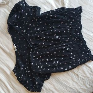 American Eagle Black Peasant Top